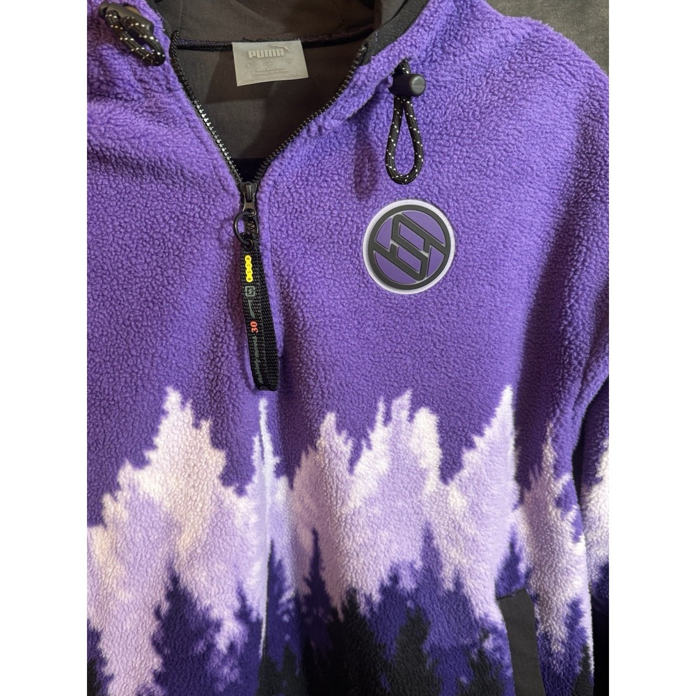 Puma Palace Palaska Fleece 1/4 Zip Jacket Purple Size SMALL - Picture 11 of 13